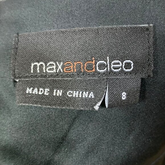 Max & Cleo Black Cocktail Dress Tiered Design Adjustable Size 8 Chiffon Organza - Picture 9 of 10